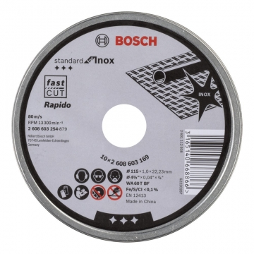 Bosch 115*1,0mm İnox kesici taş Rapido 10\'lu paket