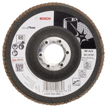 Bosch 115 mm 60 K Best for Inox Flap Disk