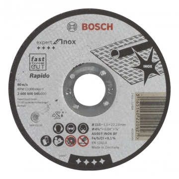 Bosch 115*1,0 mm Expert for Inox Rapido Düz