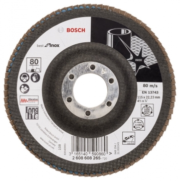 Bosch 115 mm 80 K Best for Inox Flap Disk